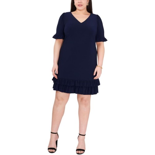 MSK-Womens-Plus-Ruffled-Shift-Dress